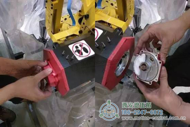 圖為點檢機器人上的編碼器定期維護保養(yǎng)照片 圖為點檢機器人上的編碼器定期維護保養(yǎng)照片